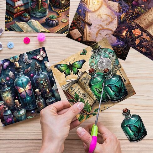 24 Sheets Scrapbooking Paper Pad 6x6inches 160GSM Single Sided Decorative Paper Pack Journaling Supplies Patterned Cardstock for Craft Present Wrapping. Gothic Magic in Saudi Arabia