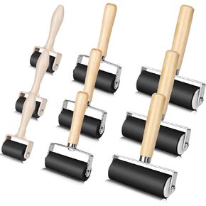 9 Pack Rubber Brayer Roller 1.4/2.4/4 Inch Art Craft Roller Hard Rubber Brayer Rollers for Gluing Printing Printmaking in Application Wallpapers Stamping Oil Painting Scrapbooks in Kuwait