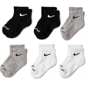 Nike Kids' Little Ankle Socks (6 Pairs), Pink Pow/White/Black, 4/5 in Kuwait