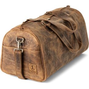 Berliner Bags Vintage Leather Duffle Bag Bergen for Travel or the Gym, Overnight Bag for Men and Women - Brown (Cognac) in Kuwait