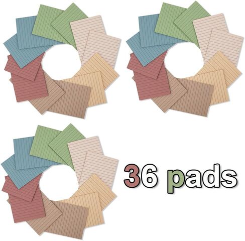 (12 Pack) Lined Sticky Notes 4x6 in Post Ruled Stickies Super Sticking Power Memo Pads Vintage Colors in Saudi Arabia