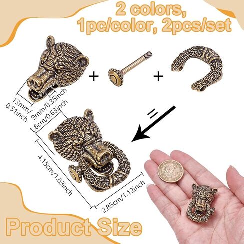 NBEADS قطعة واحدة من خرز باراكورد النحاسي، خرز فاصل الدب للمجوهرات EDC Survival Gear Parachute String Accessories Craft، 1.6x1.1x0.6 بوصة in Kuwait
