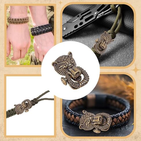 NBEADS قطعة واحدة من خرز باراكورد النحاسي، خرز فاصل الدب للمجوهرات EDC Survival Gear Parachute String Accessories Craft، 1.6x1.1x0.6 بوصة in Kuwait