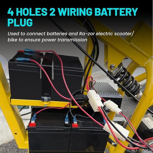 NuIth 14 AWG 4 فتحات أسلاك البطارية تناسب ماكينة الحلاقة الأوساخ رباعية الكثبان الرملية القوة الأرضية MX350 MX400 Sport Mod، 4 فتحات 2 سلك موصل سلك الطاقة (4 فتحات 2 دبوس) in Kuwait