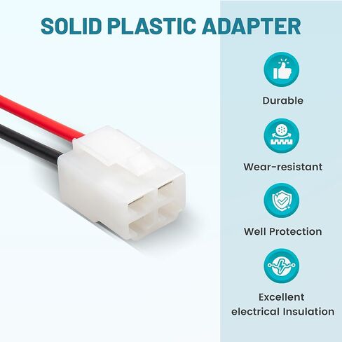 NuIth 14 AWG 4 فتحات أسلاك البطارية تناسب ماكينة الحلاقة الأوساخ رباعية الكثبان الرملية القوة الأرضية MX350 MX400 Sport Mod، 4 فتحات 2 سلك موصل سلك الطاقة (4 فتحات 2 دبوس) in Kuwait