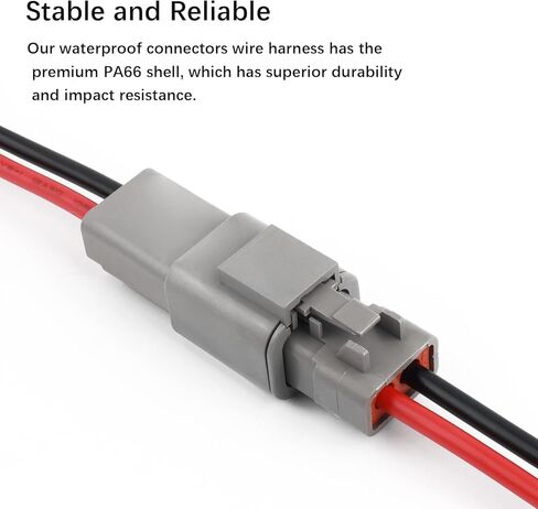 2 Set DTP 2 Pin Connector with Locking Tab,12 AWG Silicone Seal Automotive Wire Connectors for Reliable Connections,Universal Male and Female Automotive Electrical Connectors in Saudi Arabia