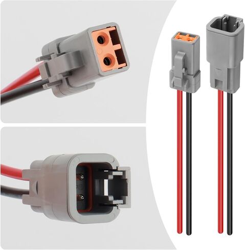 2 Set DTP 2 Pin Connector with Locking Tab,12 AWG Silicone Seal Automotive Wire Connectors for Reliable Connections,Universal Male and Female Automotive Electrical Connectors in Saudi Arabia