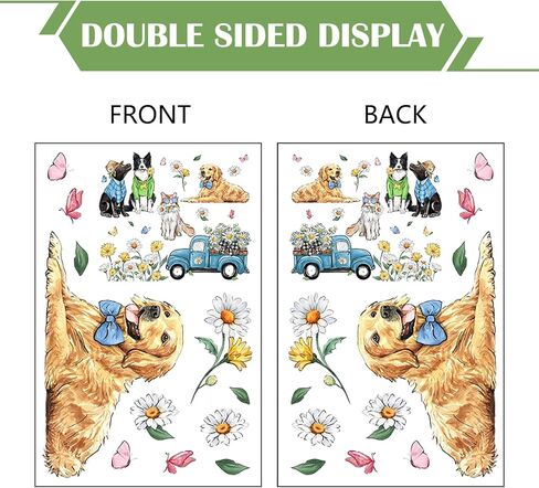 Yovkky 109 PCS Spring Summer Tree Branch Mosaic Birds Window Clings 9 Sheets, Pink Floral Blue Hummingbird Flower Stickers Decals Decor, Butterfly Seasonal Home Kitchen Decorations in Kuwait