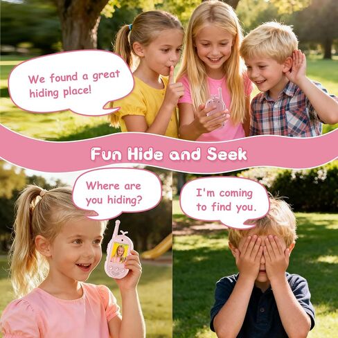 أجهزة اتصال لاسلكية للفيديو لألعاب الأطفال - عبوتان من أجهزة الاتصال اللاسلكي القابلة لإعادة الشحن مع كاميرا وشاشة، راديو طويل المدى ثنائي الاتجاه لألعاب التخييم في الهواء الطلق، هدايا عيد الميلاد للأولاد والبنات من سن 3 إلى 12 عامًا (وردي) in Kuwait