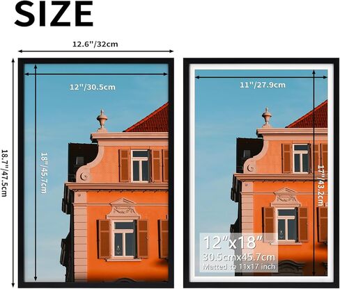 Rempry 8x10 Picture Frame, Display Pictures 4x4 with Mat or 8x10 Without Mat, Wall Hanging or Tabletop Photo Frame, Signature Collection, Black, 1 Pack in Saudi Arabia