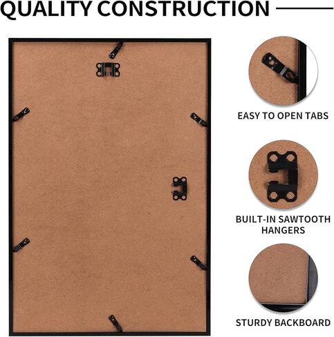 Rempry 8x10 Picture Frame, Display Pictures 4x4 with Mat or 8x10 Without Mat, Wall Hanging or Tabletop Photo Frame, Signature Collection, Black, 1 Pack in Saudi Arabia