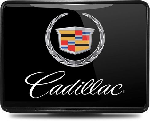 صورة iPick، متوافقة مع - لوحة وجه معدنية سوداء ذات رسم بالأشعة فوق البنفسجية من Cadillac على غطاء وصلة سحب 2 بوصة من بلاستيك ABS in Saudi Arabia