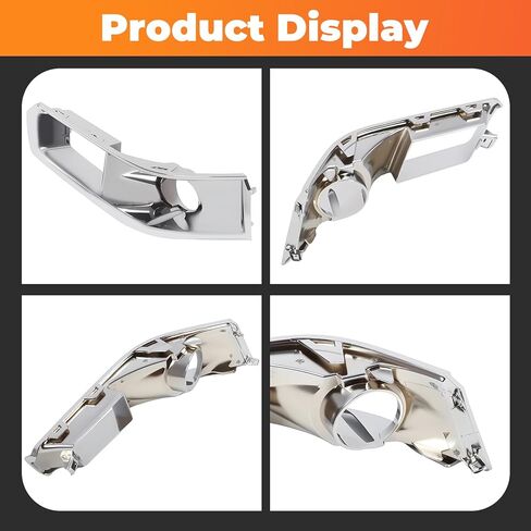 Set of 2 Fog Light Bezel Cover Trim Bumper Insert Compatible with CTS 2008-2013 Front Left Driver & Right Passenger Silver Chrome Smooth Plastic GM1039112 GM1038112 in Saudi Arabia