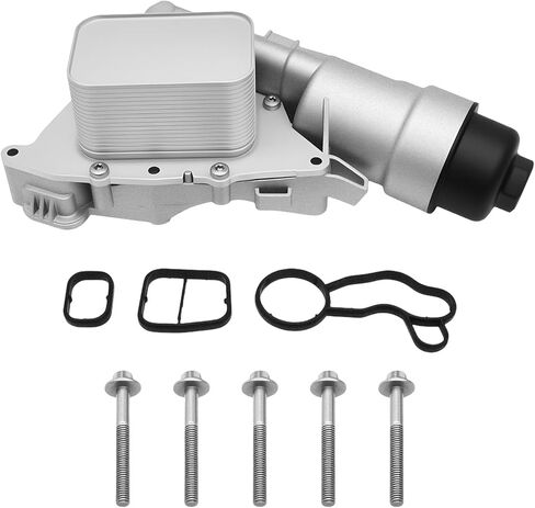 Upgrade Aluminum Oil Cooler Filter Housing Assembly Compatible with X1 X2 i8 Cooper Countryman Clubman 1.5L 1.6L 2.0L 2014-2020 with Gasket Bolts 11428511391 11428585235 in Saudi Arabia