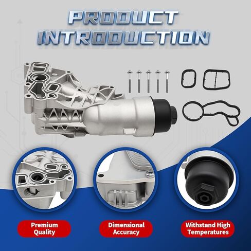 Upgrade Aluminum Oil Cooler Filter Housing Assembly Compatible with X1 X2 i8 Cooper Countryman Clubman 1.5L 1.6L 2.0L 2014-2020 with Gasket Bolts 11428511391 11428585235 in Saudi Arabia