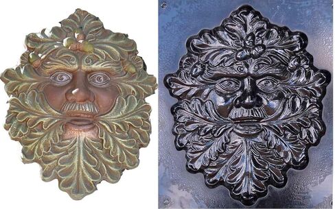 Mold Sculpture DIY Green Man FACE Plaque Old Man Modern Art Tree Wood Spirit Faces Greenman (D29) in Saudi Arabia