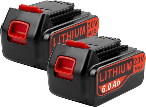 TREE.NB 2Packs 6.0Ah 20v Lithium Battery Replacement for Black and Decker with Battery Charger Compatible with LBXR20, LBXR20B, LBXR20-OPE, LBXR2020, LBXR20, LB20, LBX20, LB2X4020 Cordless Tool in Saudi Arabia