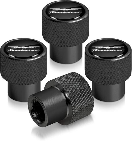 iPick Image for Ford Thunderbird Black Easy-Grip Aluminum Tire Valve Stem Caps in Saudi Arabia