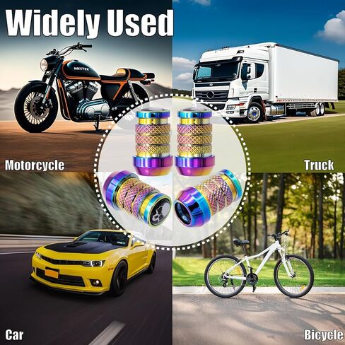 4PCS Skull Car Tire Valve Stem Caps, Air Caps Cover, Aluminum Alloy Corrosion Resistant Airtight Dust Proof Covers fits Cars, Trucks, Bikes, Motorcycles, Bicycles Tire Caps(Colorful) in Saudi Arabia