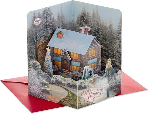 Hallmark Paper Wonder Thomas Kinkade Musical Pop Up Christmas Card (Deck the Halls) in Saudi Arabia
