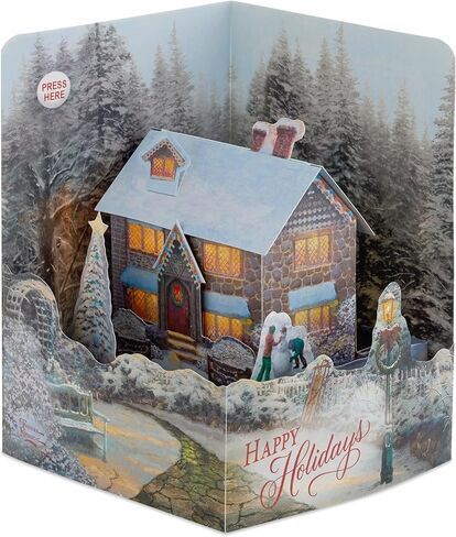 Hallmark Paper Wonder Thomas Kinkade Musical Pop Up Christmas Card (Deck the Halls) in Saudi Arabia