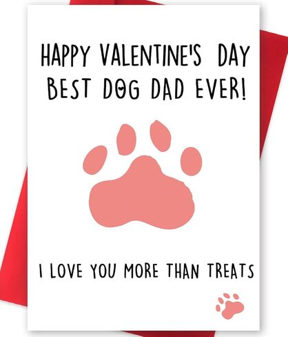 Huameigf Funny Valentine's Day Card for Husband Boyfriend, Lovely Vday Gift from Dog Puppy, Unique Gift for Men Him, I Love You More Than Treats in Saudi Arabia