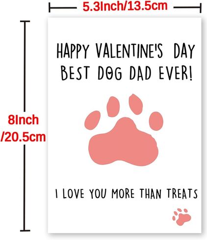 Huameigf Funny Valentine's Day Card for Husband Boyfriend, Lovely Vday Gift from Dog Puppy, Unique Gift for Men Him, I Love You More Than Treats in Saudi Arabia