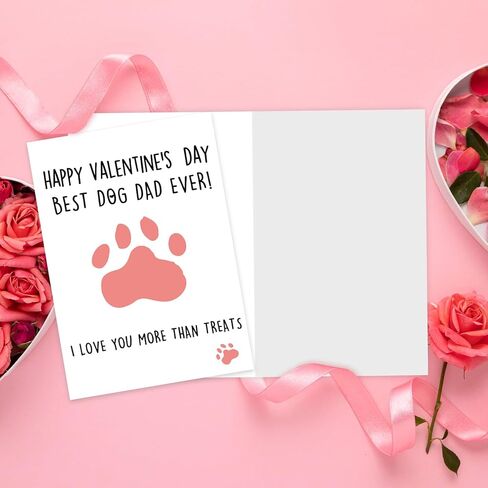 Huameigf Funny Valentine's Day Card for Husband Boyfriend, Lovely Vday Gift from Dog Puppy, Unique Gift for Men Him, I Love You More Than Treats in Saudi Arabia