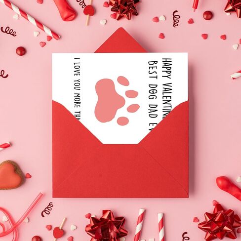 Huameigf Funny Valentine's Day Card for Husband Boyfriend, Lovely Vday Gift from Dog Puppy, Unique Gift for Men Him, I Love You More Than Treats in Saudi Arabia