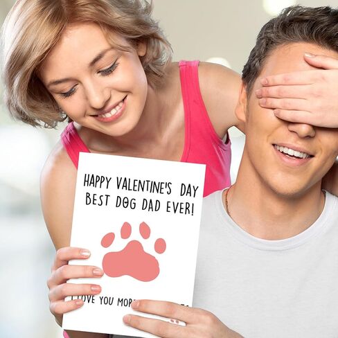 Huameigf Funny Valentine's Day Card for Husband Boyfriend, Lovely Vday Gift from Dog Puppy, Unique Gift for Men Him, I Love You More Than Treats in Saudi Arabia