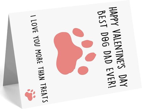Huameigf Funny Valentine's Day Card for Husband Boyfriend, Lovely Vday Gift from Dog Puppy, Unique Gift for Men Him, I Love You More Than Treats in Saudi Arabia