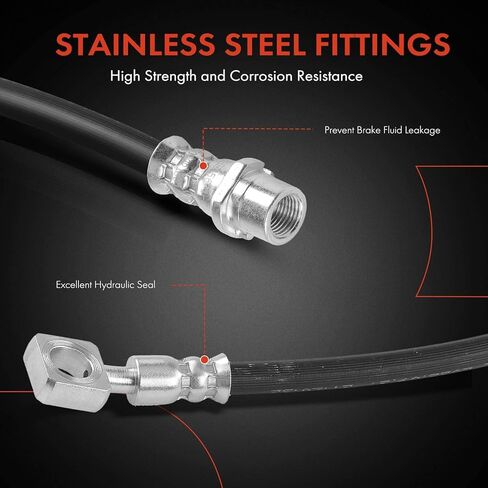 A-Premium Rear Driver Brake Hydraulic Hose Compatible with Saab Models - 9-3 2008-2011, 9-3X 2010-2011 - Replace# 12841242 in Saudi Arabia