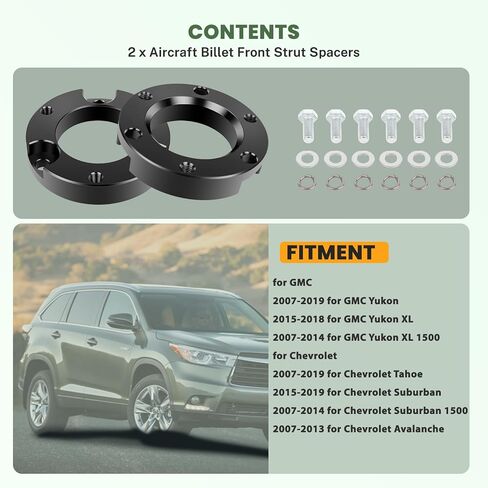 SCITOO 3" Front / 3" Rear Leveling lift kits Compatible for GMC Yukon 2007-2019,Yukon XL 2015-2018,Yukon XL 1500 2007-2014,for Chevrolet Tahoe 2007-2019 in Saudi Arabia