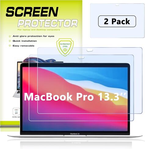YongMai 2 PACK Anti Blue Light Screen Protector for MacBook Air 13’’ 2018-2021 M1 A1932 A2179 A2337 / 2022 MacBook Pro 13.3inch M2 Chip, Anti-blue, Anti-glare, Anti-fingerprint in Kuwait