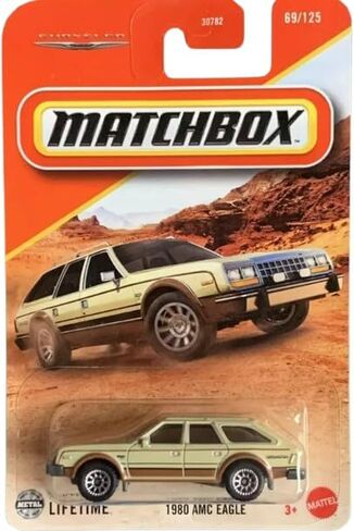علبة الثقاب 1980 AMC Eagle، سيارة مصبوبة بمقياس 1:64، أسمر ضارب للصفرة، 69/125 in Saudi Arabia