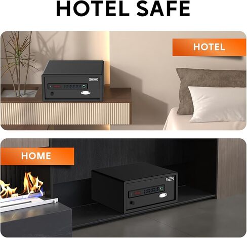Hotel Safe 1.1 Cubic Feet Home Safe Personal Document Steel Security Safe with Hotel-Style Biometric Lock/Digital Electronic Lock/Key Lock (Black) in Saudi Arabia