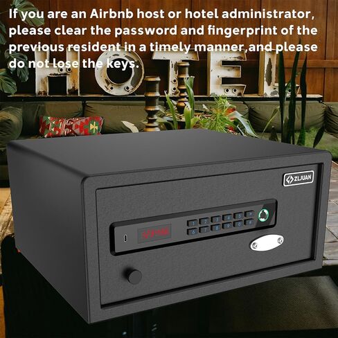 Hotel Safe 1.1 Cubic Feet Home Safe Personal Document Steel Security Safe with Hotel-Style Biometric Lock/Digital Electronic Lock/Key Lock (Black) in Saudi Arabia
