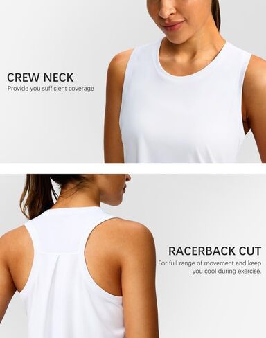 قمصان رياضية للسيدات للتمرين بظهر Racerback بدون أكمام، قمصان فضفاضة مناسبة لليوجا والجري والصالة الرياضية للنساء in Kuwait