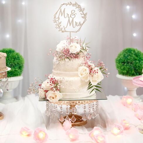 Wedding Mr and Mrs Cake Topper Wooden Wedding Cake Toppers Decoration for Engagement Anniversary Birthday Party Bridal Shower in Saudi Arabia