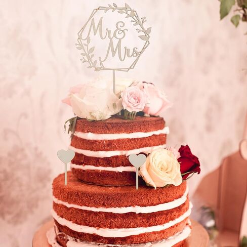 Wedding Mr and Mrs Cake Topper Wooden Wedding Cake Toppers Decoration for Engagement Anniversary Birthday Party Bridal Shower in Saudi Arabia