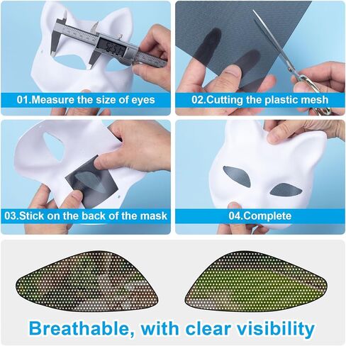 10 ورقات 0.5 مم من شبكة عيون الفراء الأبيض، ورقة شبكة عين من البولي فينيل كلوريد قابلة للطباعة مقاومة للماء من أجل الدعائم التنكرية ذات الفراء صناعة الحرف اليدوية - 11.8 بوصة × 7.87 بوصة in Kuwait