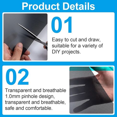 10 ورقات 0.5 مم من شبكة عيون الفراء الأبيض، ورقة شبكة عين من البولي فينيل كلوريد قابلة للطباعة مقاومة للماء من أجل الدعائم التنكرية ذات الفراء صناعة الحرف اليدوية - 11.8 بوصة × 7.87 بوصة in Kuwait