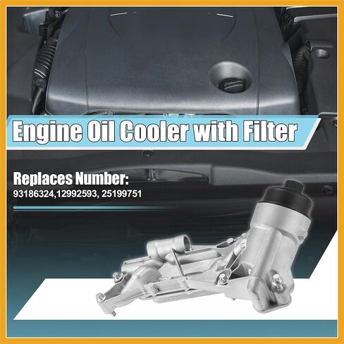 93186324 Engine Oil Cooler Oil Filter Housing Adapter Assembly with Gaskets for Chevy Aveo for Chevrolet Cruze for Pontiac for Saturn 25199751 1.8 Engine Oil Cooler Replacement in Saudi Arabia