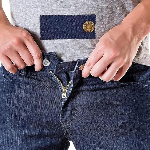 2 Pcs Adjustable Jeans Waist Extension Snap Buttons DIY Denim Sewing Fastener for Men Women (Dark Blue) in Saudi Arabia