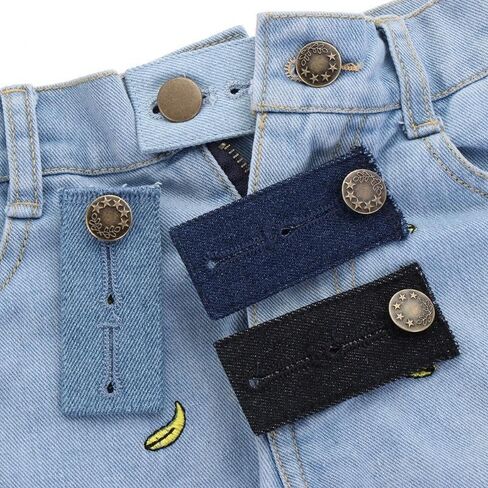 2 Pcs Adjustable Jeans Waist Extension Snap Buttons DIY Denim Sewing Fastener for Men Women (Dark Blue) in Saudi Arabia