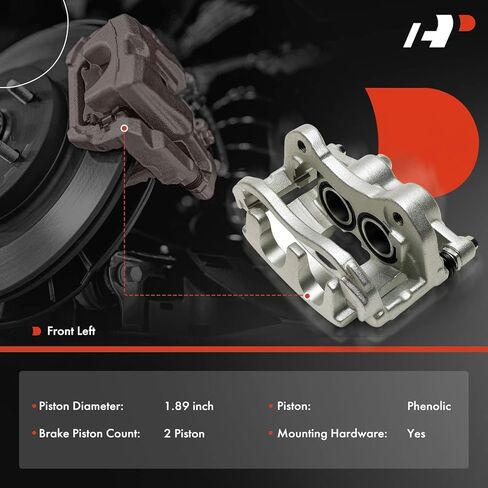A-Premium Disc Brake Caliper Assembly with Bracket Compatible with Ford Vehicles - E-Transit 2022-2025, Transit-150 Transit-250 Transit-350 Transit-350 HD 2020-2025 - Front Left Driver Side in Saudi Arabia