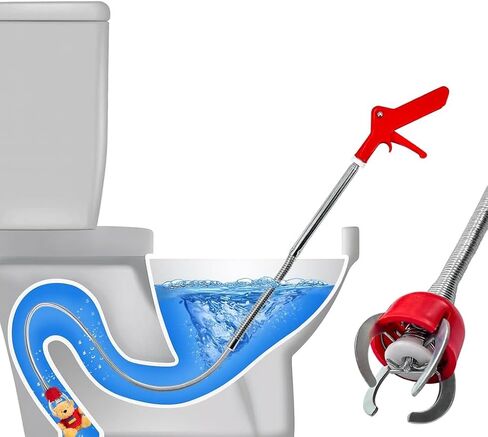 مزيل سدادة تصريف ثعبان المرحاض، أداة التقاط أوجيه للمرحاض مقاس 51 بوصة، أداة تصريف ثعبان مطورة، أداة التقاط مخلب مرنة مع 4 مخالب لالتقاط السدادات في أنابيب المرحاض والمصارف، تأتي مع قفازات in Kuwait