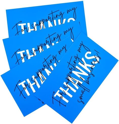 Thank You Cards for Supporting Small Business 2x3.5 Inches Pack of 50 Sky Blue in Saudi Arabia