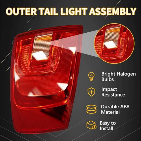 Road Hawk For Volkswagen Jetta Rear Tail Light Assembly Outer Tail Lamp Compatible with 2011 2012 2013 2014 Volkswagen Jetta Left Driver Side Taillight Replace VW2804107 5C6945095D in Kuwait