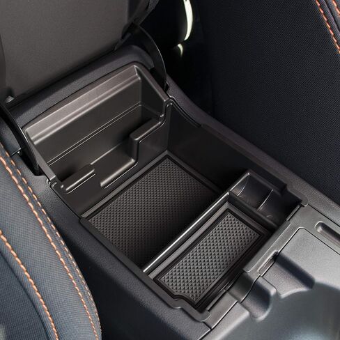 CupHolderHero يناسب Subaru Crosstrek 2018-2022 وSubaru Impreza 2017-2022 صينية تنظيم وحدة التحكم المركزية الداخلية المخصصة غير القابلة للانزلاق ومضادة للغبار مع سجادات بطانة، مجموعة من 3 قطع (أسود خالص) in Kuwait